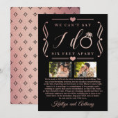 ZesenFeet Apart Wedding Postponement Verandering v Save The Date (Voorkant / Achterkant)