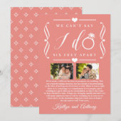 ZesenFeet Apart Wedding Postponement Verandering v Save The Date (Voorkant / Achterkant)