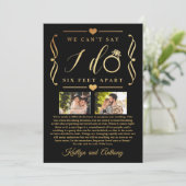 ZesenFeet Apart Wedding Postponement Verandering v Save The Date (Staand voorkant)