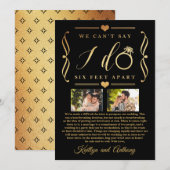 ZesenFeet Apart Wedding Postponement Verandering v Save The Date (Voorkant / Achterkant)