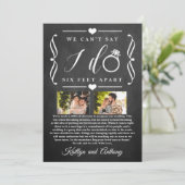 ZesenFeet Apart Wedding Postponement Verandering v Save The Date (Staand voorkant)