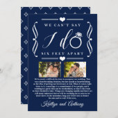 ZesenFeet Apart Wedding Postponement Verandering v Save The Date (Voorkant / Achterkant)