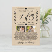 ZesenFeet Apart Wedding Postponement Verandering v Save The Date (Staand voorkant)