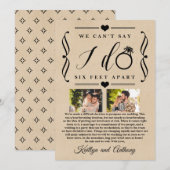 ZesenFeet Apart Wedding Postponement Verandering v Save The Date (Voorkant / Achterkant)