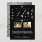 ZesenFeet Apart Wedding Postponement Verandering v Save The Date (Voorkant / Achterkant)