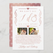 ZesenFeet Apart Wedding Postponement Verandering v Save The Date (Voorkant / Achterkant)