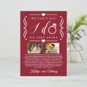 ZesenFeet Apart Wedding Postponement Verandering v Save The Date (Staand voorkant)