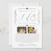 ZesenFeet Apart Wedding Postponement Verandering v Save The Date (Voorkant)