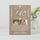 ZesenFeet Apart Wedding Postponement Verandering v Save The Date (Staand voorkant)