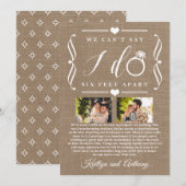 ZesenFeet Apart Wedding Postponement Verandering v Save The Date (Voorkant / Achterkant)