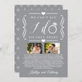 ZesenFeet Apart Wedding Postponement Verandering v Save The Date (Voorkant / Achterkant)