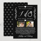 ZesenFeet Apart Wedding Postponement Verandering v Save The Date (Voorkant / Achterkant)