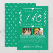 ZesenFeet Apart Wedding Postponement Verandering v Save The Date (Voorkant / Achterkant)