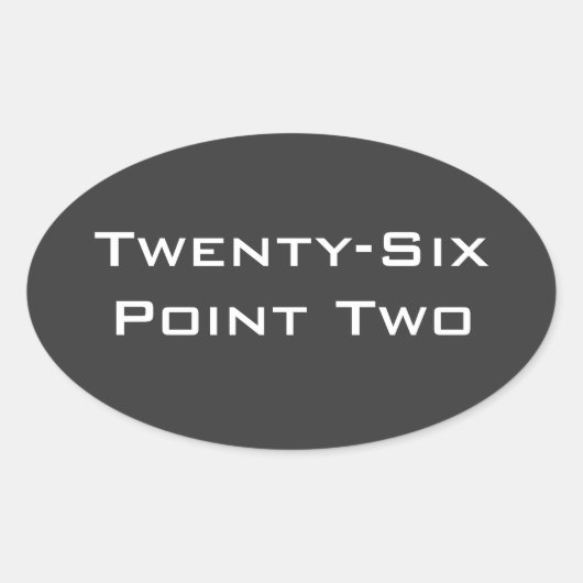 Zesentwintig Punt Twee (26.2) Marathon Ovale Stick Ovale Sticker (Voorkant)