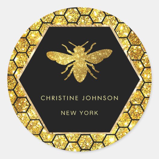 zeshoek bij logo ronde sticker (Voorkant)