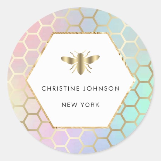 zeshoek bij logo ronde sticker (Voorkant)