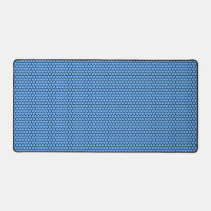 Zeshoek Blauw Zwart Patroon Bureaumat