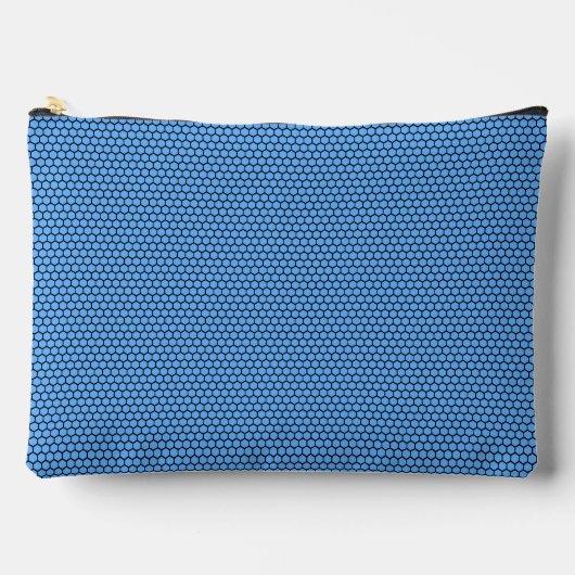 Zeshoek Blauw Zwart Patroon Groot Etui (Voorkant)