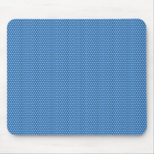 Zeshoek Blauw Zwart Patroon Muismat