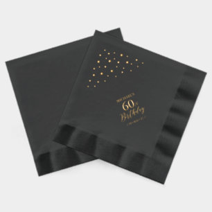 Zeshoek Confetti Modern Volwassene 60e Verjaardags Folie Servetten