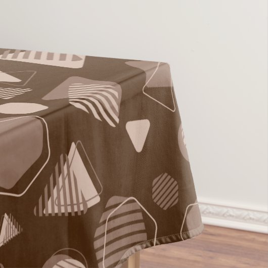 Zeshoek & Driehoek Roze & Bruin op Bruin Patroon Tafelkleed (Voorbeeld)