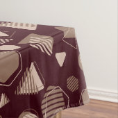 Zeshoek & Driehoek Roze & Bruin op Maroon Patroon Tafelkleed (Voorbeeld)