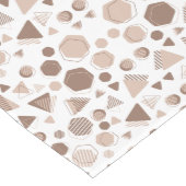 Zeshoek & Driehoek Roze & Bruin op Wit Patroon Medium Tafelloper (Hoek)