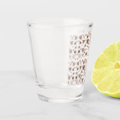 Zeshoek & Driehoek Roze & Bruin op Wit Patroon Shot Glas (Links)