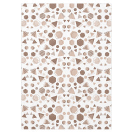 Zeshoek & Driehoek Roze & Bruin op Wit Patroon Tafelkleed