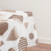 Zeshoek & Driehoek Roze & Bruin op Wit Patroon Tafelkleed (Voorbeeld)