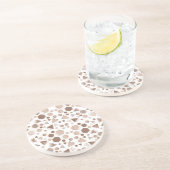 Zeshoek & Driehoek Roze & Bruin op Wit Patroon Zandsteen Onderzetter (Zijkant)