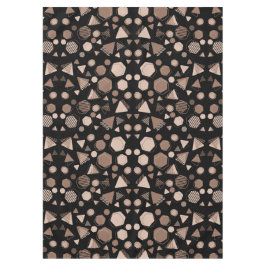 Zeshoek & Driehoek Roze & Bruin op Zwart Patroon Tafelkleed