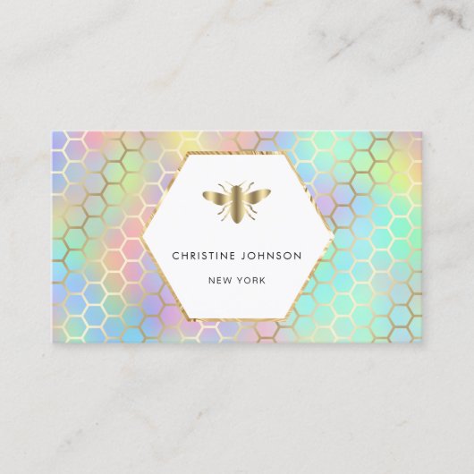 Zeshoek Label Golden Bee (Voorkant)