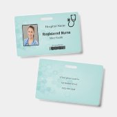 Zeshoek Medische Stethoscoop Foto ID Badge (Voor- en achterkant)