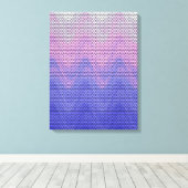 Zeshoek Paars Roze Abstract Patroon Canvas Afdruk (Insitu (Houten vloer))