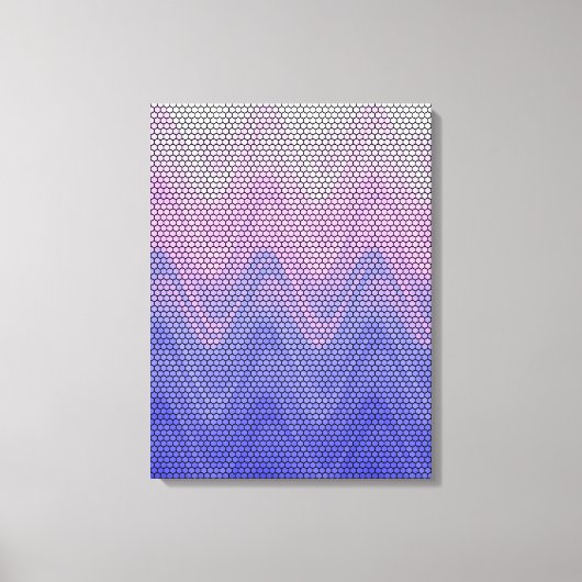 Zeshoek Paars Roze Abstract Patroon Canvas Afdruk (Voorkant)