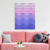 Zeshoek Paars Roze Abstract Patroon Canvas Afdruk (Insitu (Woonkamer))
