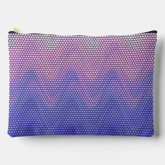 Zeshoek Paars Roze Abstract Patroon Groot Etui (Voorkant)
