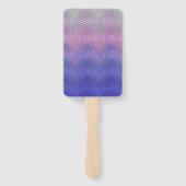 Zeshoek Paars Roze Abstract Patroon Handwaaier (Achterkant)