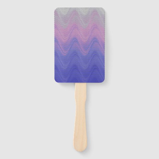 Zeshoek Paars Roze Abstract Patroon Handwaaier (Voorkant)