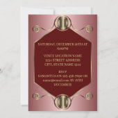 Zeshoek Roze Rood En Goud Geometrische Verjaardag Kaart (Achterkant)