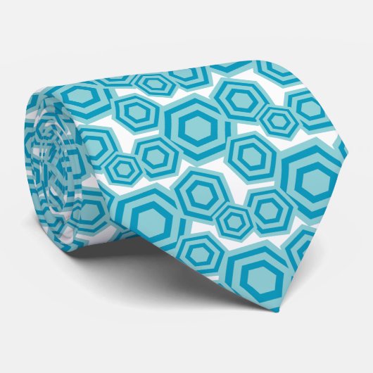 Zeshoeken blauw stropdas (Opgerold)