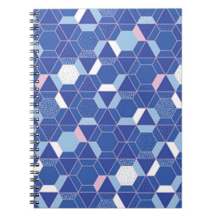 Zeshoeken, driehoeken: geometrisch abstract patroo notitieboek