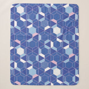 Zeshoeken, driehoeken: geometrisch abstract patroo sherpa deken