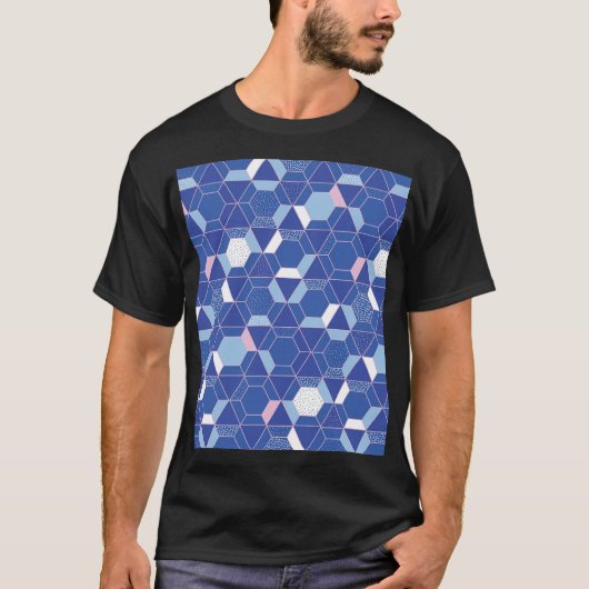 Zeshoeken, driehoeken: geometrisch abstract patroo t-shirt (Voorkant)