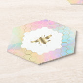 Zeshoeken Honingraat Bijenontwerp Kartonnen Onderzetters (Schuin)