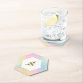 Zeshoeken Honingraat Bijenontwerp Kartonnen Onderzetters (Insitu)