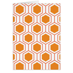 Zeshoekig abstract geometrisch patroon in oranje e