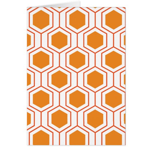 Zeshoekig abstract geometrisch patroon in oranje e (Voorkant)