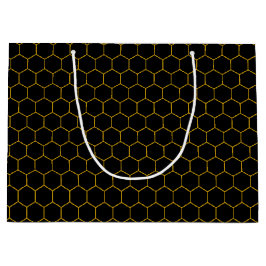 Zeshoekig honingraatpatroon zwart geel abstract groot cadeauzakje